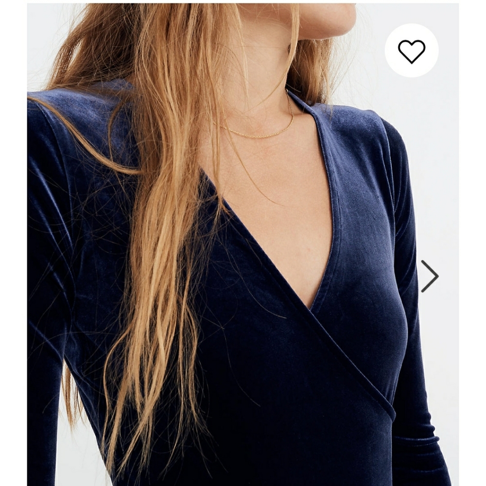 Madewell velvet wrap bodysuit sz S